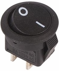 Выключатель REXANT клавишный круглый 250V 6А (2с) ON-OFF черный